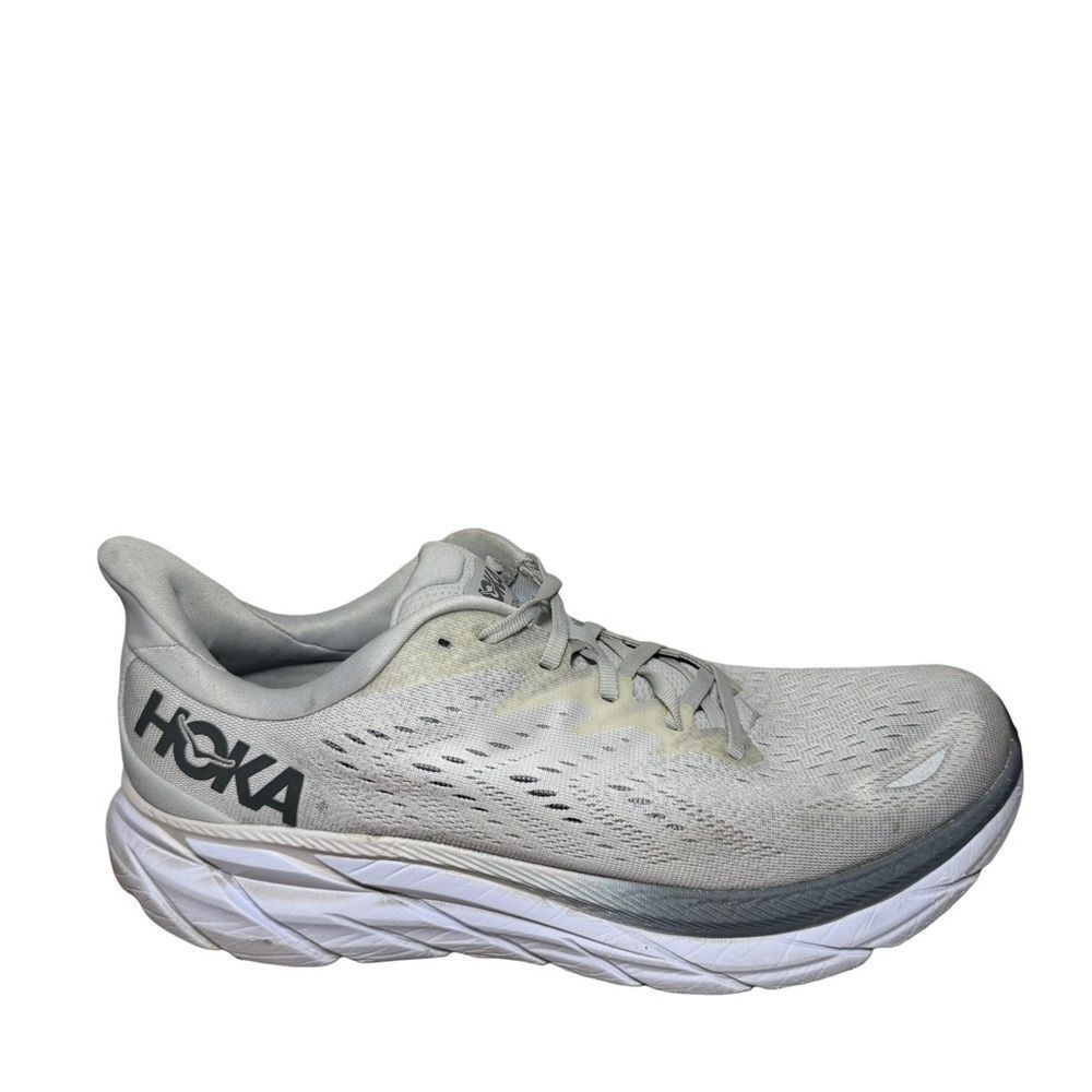 Hoka Clifton 8 Light Gray Athletic Shoes size 11.5 D
